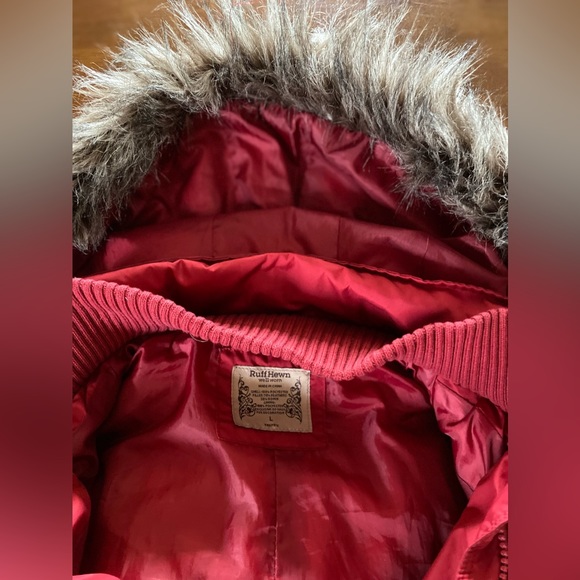Ruff Hewn puffer feather/down filled coat with hood. Size large. - Picture 6 of 15